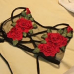 Romwe see thru rose shirt